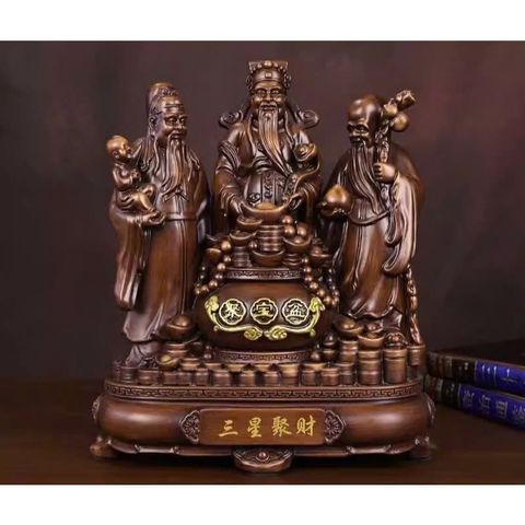 (Size 39 cm) Tượng tam đa Phúc Lộc Thọ, Tam Tinh trang trí nhà cửa, decor phòng khách, quà tặng tân gia