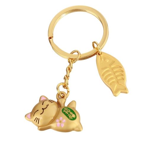 Móc khóa mèo thần tài cầu may mắn