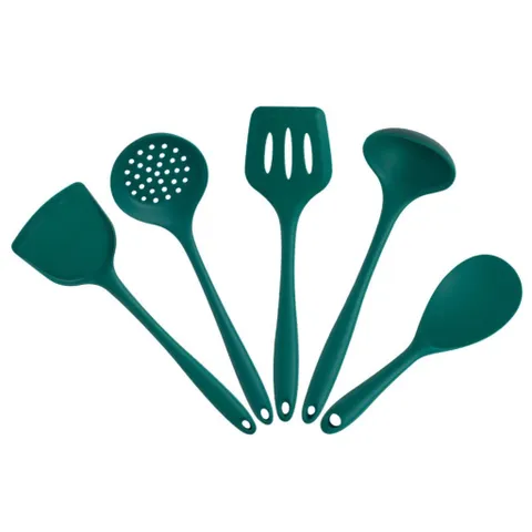 Set 5 dụng cụ nấu ăn silicone màu xanh cổ vịt