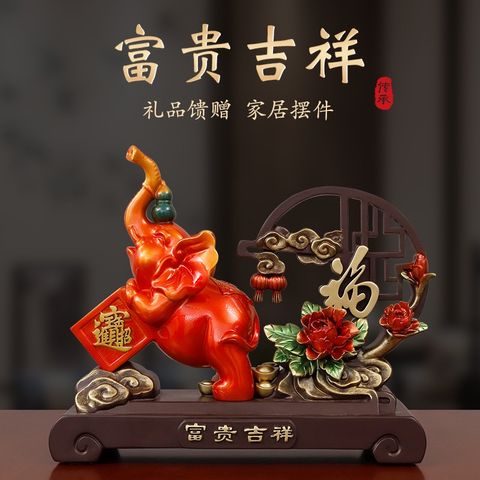 Tương voi Phú quý cát tường, Tượng Voi chữ phúc trang trí decor nhà cửa, quà tặng cao cấp