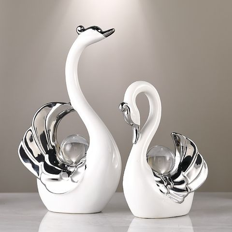 Đôi thiên nga gốm sứ trang trí nhà cửa, decor tủ kệ, quà tặng tân gia, quà tặng đám cưới
