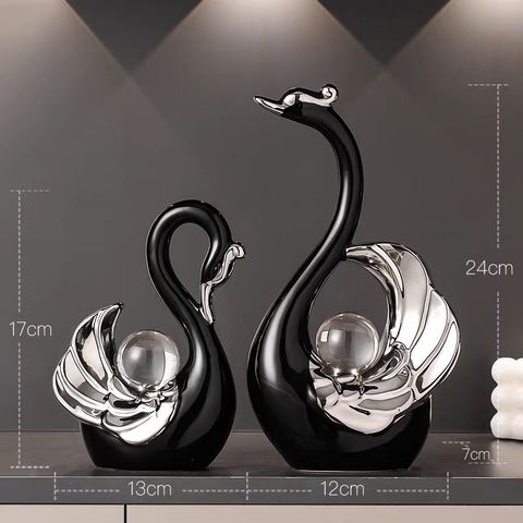 Đôi thiên nga gốm sứ trang trí nhà cửa, decor tủ kệ, quà tặng tân gia, quà tặng đám cưới