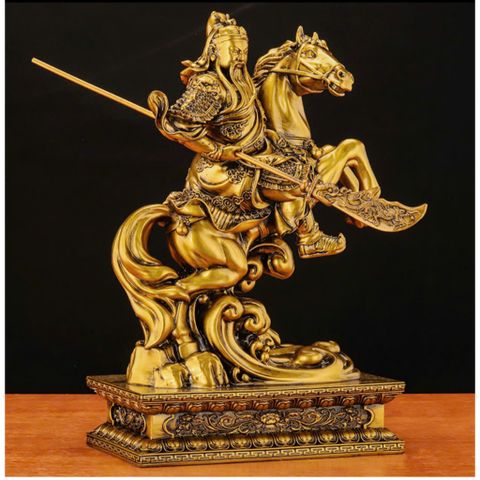 Tượng phong thủy quan công cưỡi ngựa, trang trí, decor nhà cửa, quà tặng cao cấp