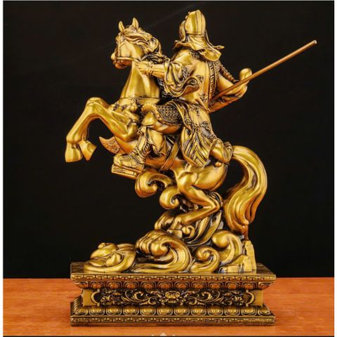 Tượng phong thủy quan công cưỡi ngựa, trang trí, decor nhà cửa, quà tặng cao cấp