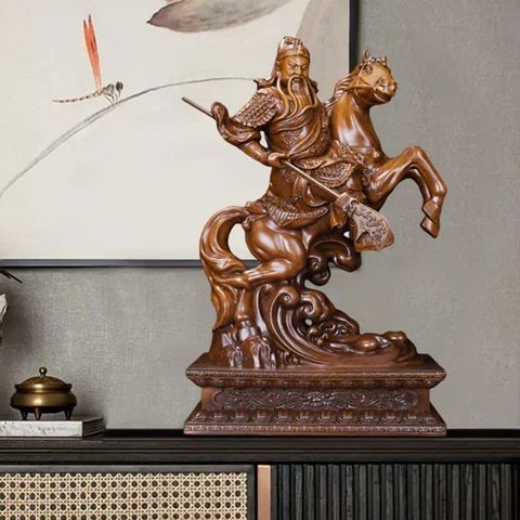 Tượng phong thủy quan công cưỡi ngựa, trang trí, decor nhà cửa, quà tặng cao cấp