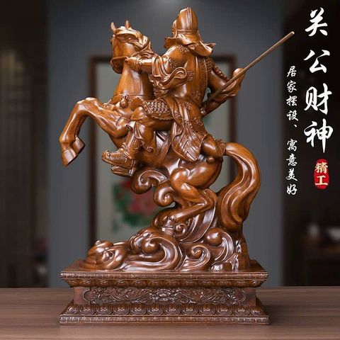 Tượng phong thủy quan công cưỡi ngựa, trang trí, decor nhà cửa, quà tặng cao cấp