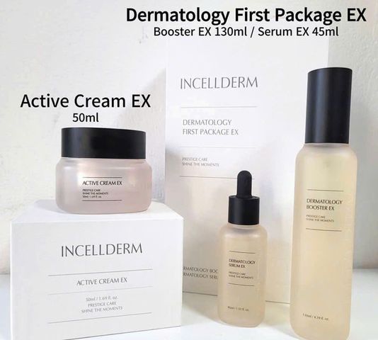 Set Incellderm 3 món dưỡng trắng, giảm thâm nám Incellderm Dermatology & Active Cream EX