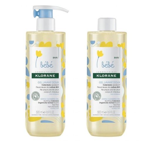Gel Tắm Gội 2in1 Cho Bé Klorane Bébé 500ml – Hoa Cúc Calendula – Làm Sạch Dịu Nhẹ Da & Tóc – Không Paraben