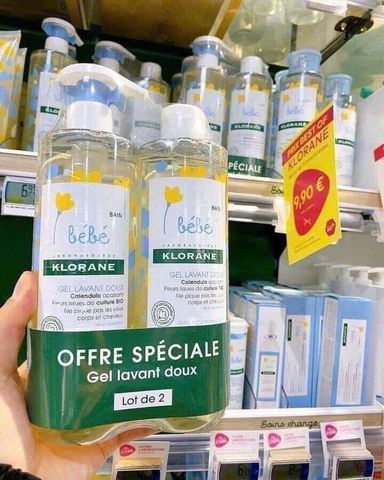 Gel Tắm Gội 2in1 Cho Bé Klorane Bébé 500ml – Hoa Cúc Calendula – Làm Sạch Dịu Nhẹ Da & Tóc – Không Paraben