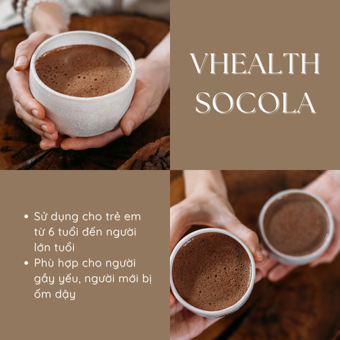 Vhealth - Sữa Dinh Dưỡng Vị Socola Bổ Sung Dinh Dưỡng Tăng Cân, Giảm Cân Lành Mạnh