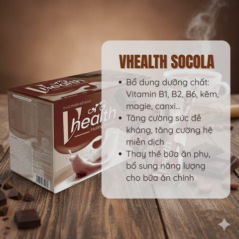 Sữa Dinh Dưỡng Socola Vhealth – Dinh Dưỡng Lành Mạnh, Hỗ Trợ Kiểm Soát Cân Nặng