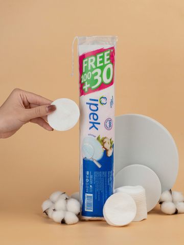 Combo thùng Bông Tẩy Trang Ipek 130 Miếng - Thiết Kế Mềm Mịn, Thấm Hút Tốt, Dành Cho Mọi Loại Da, Sạch Bã Nhờn và Trang Điểm