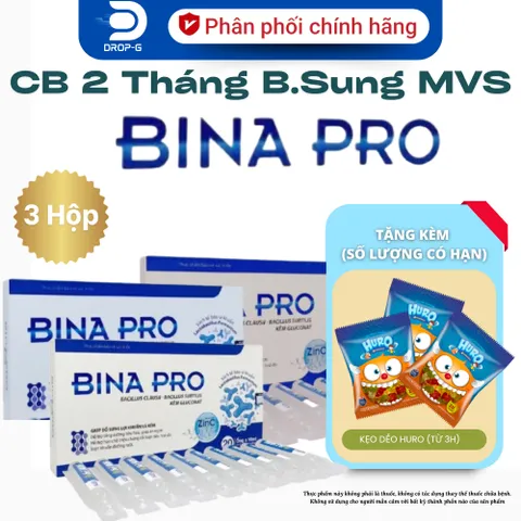 (Chính Hãng) Combo 3 Hộp Men Vi Sinh Lợi Khuẩn [3H TPBVSK BINA PRO] - 3H x 20 ống x 10ml