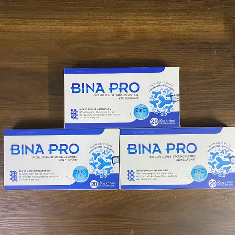 (Chính Hãng) Combo 3 Hộp Men Vi Sinh Lợi Khuẩn [3H TPBVSK BINA PRO] - 3H x 20 ống x 10ml
