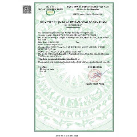 (Chính hãng) Viên Uống Bổ Sung Vitamin B [TPBVSK Multi Vitamin B With Ginseng Plus]_H/6 vỉx10viên