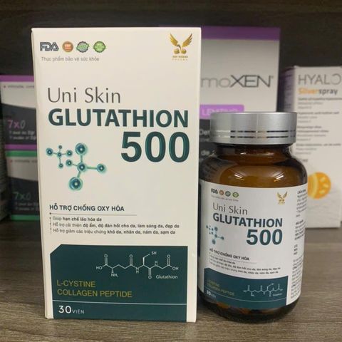 (Chính hãng) Viên uống hỗ trợ đẹp da, sáng da[TPBVSK Uni Skin GLUTATHION 500] - H/30viên