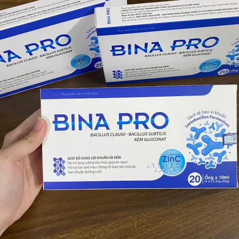 (Chính Hãng) Combo 3 Hộp Men Vi Sinh Lợi Khuẩn [3H TPBVSK BINA PRO] - 3H x 20 ống x 10ml