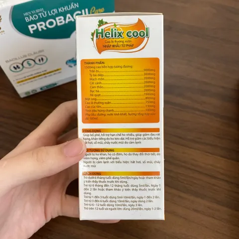 (Chính hãng) Combo Hỗ Trợ Bổ Phế & Men Vi Sinh [TPBVSK Helix Cool + Probacii Care] - 2 Hộp/200ml