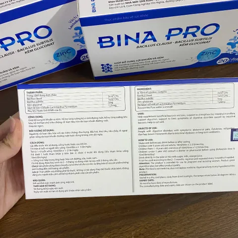 (Chính Hãng) Combo 3 Hộp Men Vi Sinh Lợi Khuẩn [3H TPBVSK BINA PRO] - 3H x 20 ống x 10ml