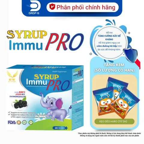 (Chính hãng) Hỗ trợ tăng sức đề kháng [TPBVSK SYRUP IMMU PRO] - (H/20 ống x10ml)
