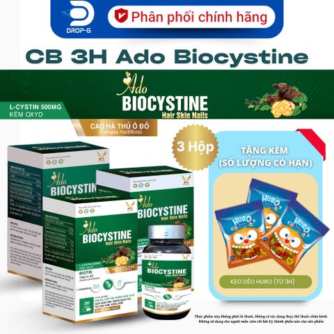 (Chính hãng) Combo 3 Hộp Viên Uống Hỗ Trợ Da, Tóc, Móng [3H TPBVSK Ado Biocystine] - 3Hx30 viên