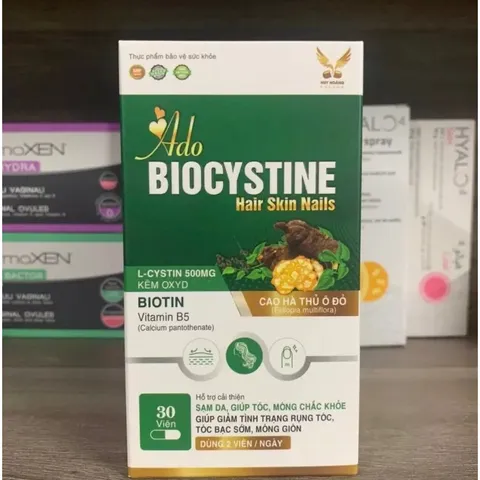(Chính hãng) Combo 3 Hộp Viên Uống Hỗ Trợ Da, Tóc, Móng [3H TPBVSK Ado Biocystine] - 3Hx30 viên