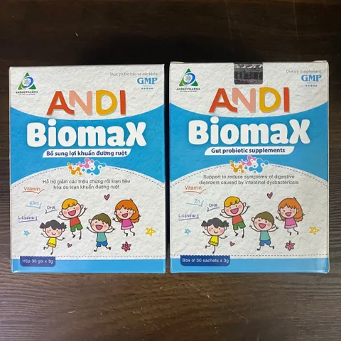 (Chính hãng) - Combo 2H Men vi sinh lợi khuẩn đường ruột [ 2H TPBVSK ANDI BIOMAX]  - 2Hx30góix3g