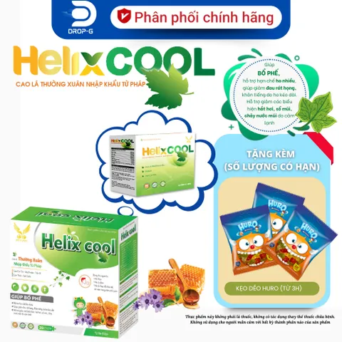 (Chính hãng) Hỗ trợ giảm ho, bổ phế, đau rát họng [TPBVSK HELIX COOL] - H/20 ống x10ml - helixcool - helix
