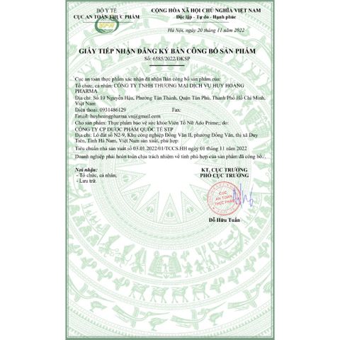 (Chính hãng) Viên uống Nội Tiết Tố, Hỗ trợ giảm bốc hoả, khô da[TPBVSK Ado Prime TÍM] - H/30 viên