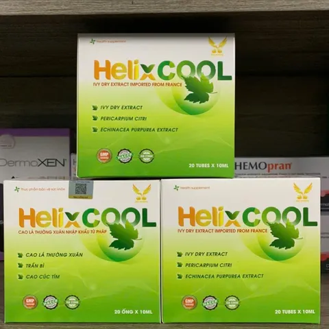 (Chính hãng) Hỗ trợ giảm ho, bổ phế, đau rát họng [TPBVSK HELIX COOL] - H/20 ống x10ml - helixcool - helix
