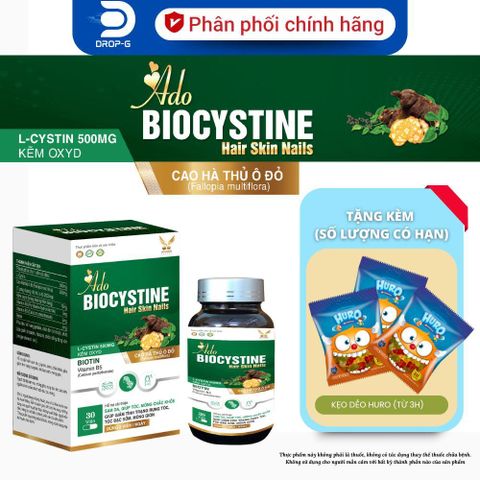 (Chính hãng) Viên Uống Hỗ Trợ Đẹp Da, Tóc, Móng [TPBVSK Ado Biocystine]- H/30 viên