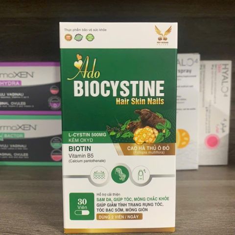 (Chính hãng) Viên Uống Hỗ Trợ Đẹp Da, Tóc, Móng [TPBVSK Ado Biocystine]- H/30 viên