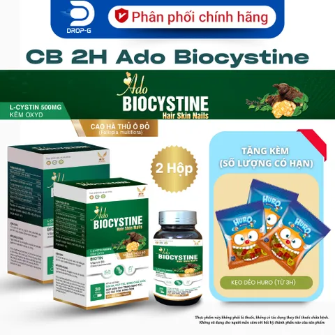 (Chính hãng) Combo 2H Viên Uống Hỗ Trợ Đẹp Da, Tóc, Móng [2H TPBVSK Ado Biocystine]_2Hx30 viên