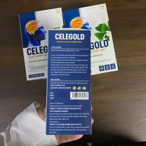 (Chính Hãng) Combo 3 Hộp Hỗ Trợ Hoạt Huyết, Tuần Hoàn Não [3H TPBVSK Celegold] - 3H x 30viên