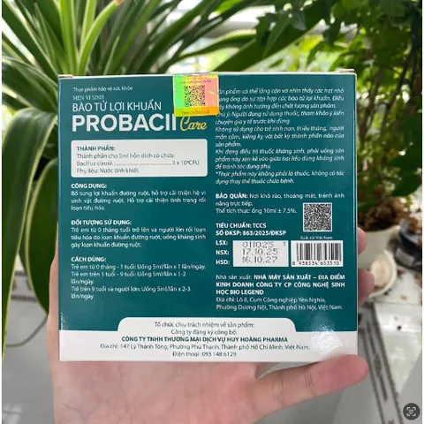 (Chính hãng) Combo 2 Hộp Men Vi Sinh  6 Tỷ Lợi Khuẩn  [TPBVSK Probacii Care] - 2Hx10 ốngx10ml