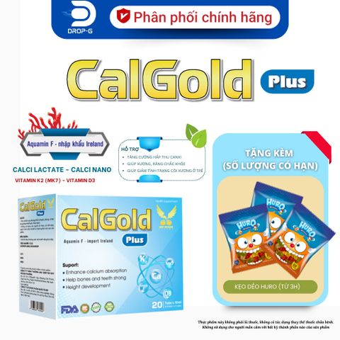 (Chính hãng) Bổ sung Vitamin K2D3, Canxi hữu cơ [TPBVSK Calgold Plus VÀNG] - H/20 ống