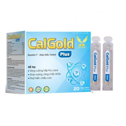(Chính hãng) Bổ sung Vitamin K2D3, Canxi hữu cơ [TPBVSK Calgold Plus VÀNG] - H/20 ống