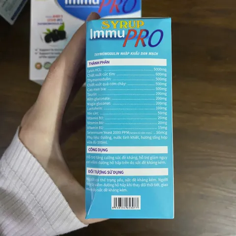 (Chính Hãng) Combo 2H Hỗ trợ tăng sức đề kháng [2H TPBVSK Syrup Immu Pro] - 2Hx20 ống