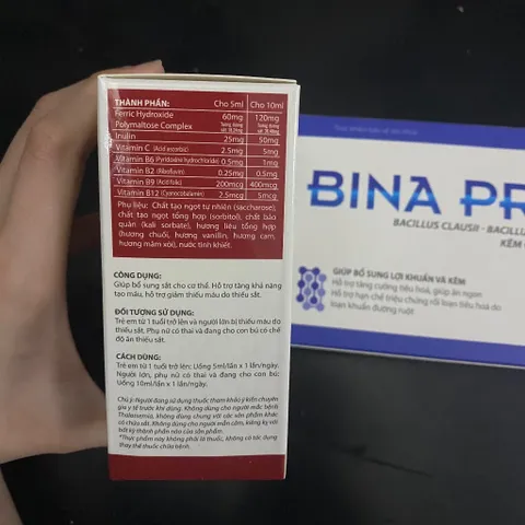 (Chính hãng) Combo bổ sung sắt & Men vi sinh [ 1H TPBVSK Bina Pro + 1H TPBVSK Ferum Pro] - 2Hx20ống