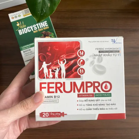 (Chính hãng) Combo Bổ sung Sắt và Hỗ trợ da-móng-tóc [ TPBVSK Ferum Pro + TPBVSK AdoBiocystine] - 2H