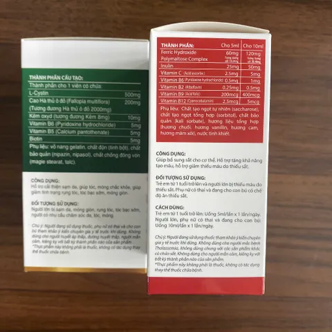 (Chính hãng) Combo Bổ sung Sắt và Hỗ trợ da-móng-tóc [ TPBVSK Ferum Pro + TPBVSK AdoBiocystine] - 2H