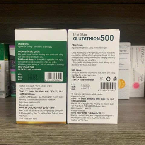 (Chính hãng) COMBO Sáng Da Khỏe Tóc [TPBVSK Glutathion 500 + TPBVSK AdoBiocystine] - 2Hx30 viên