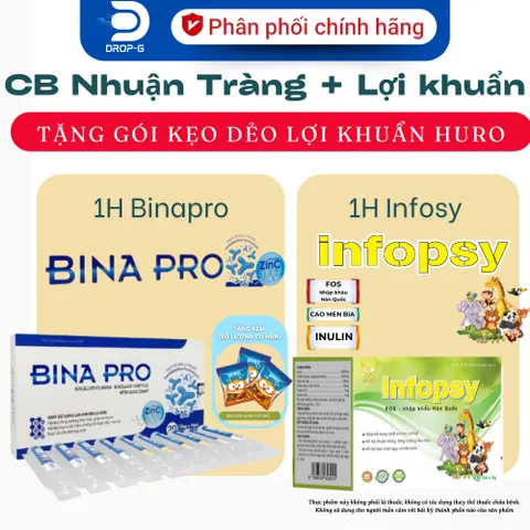 (Chính hãng) Combo Hỗ Trợ Nhuận Tràng + Bổ Sung Lợi Khuẩn [TPBVSK Binapro + TPBVSK Infosy] - 2 hộp