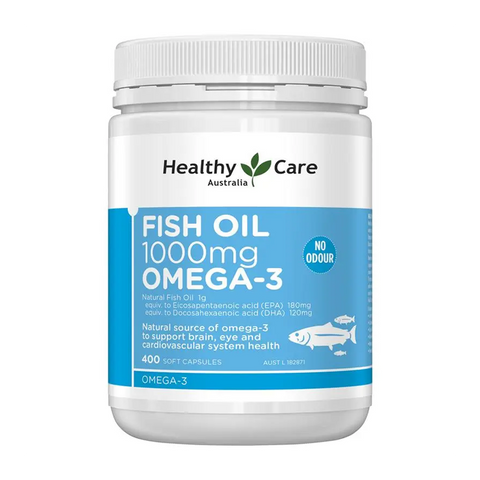 Viên uống dầu cá Omega 3 Fish Oil Healthy Care Úc - Giúp cải thiện sức khỏe xương khớp, tim mạch và chức năng não, Hộp 400 viên 627125