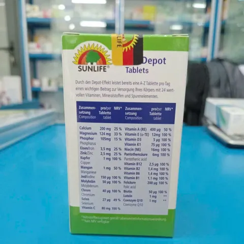 (Đức) Viên Bổ Sung Vitamin Tổng Hợp Sunlife AZ Depot Hỗ Trợ Tăng Đề Kháng Giảm Mệt Mỏi
