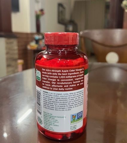 Viên Uống Giấm Táo Organic Giảm Cân và Hỗ Trợ Tiêu Hóa - 180 Viên Bổ Sung Dinh Dưỡng Từ Mỹ 627200