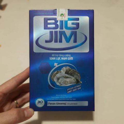 Viên bổ thận Hàu biển BIG JIM tinh chất hàu biển tươi bổ thận nam giúp tăng cường sức khoẻ nam - Hộp 30 viên