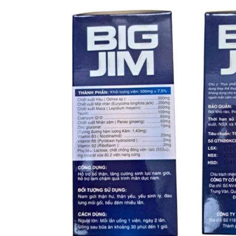 Viên bổ thận Hàu biển BIG JIM tinh chất hàu biển tươi bổ thận nam giúp tăng cường sức khoẻ nam - Hộp 30 viên