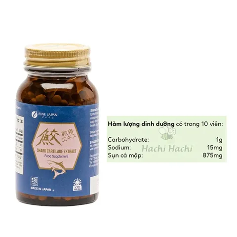 Viên uống Shark Cartilage Extract 520 viên, từ sụn caá mậpp, hỗ trợ tăng sức khỏe sụn khớp