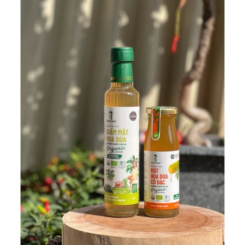 Combo giấm hoa dừa và mật hoa dừa cô đặc Sokfarm tốt cho hệ tiêu hoá 627355